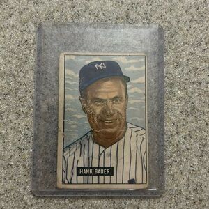 1951 BOWMAN HANK BAUER CREASE NEW YORK YANKEES #183